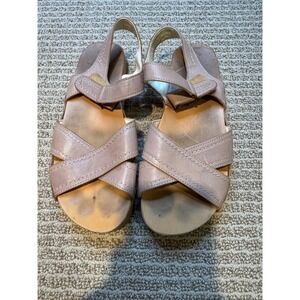Kalso Earth Shoe Womens Leather Platform Clog Sandals Mauve Studded NegativeHeel